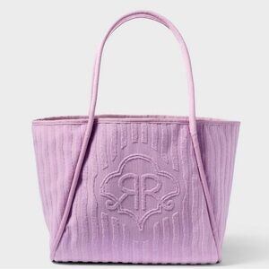 Roller Rabbit x Target Stripped Large Terry Beach Tote Bag Lavender Hearts New
